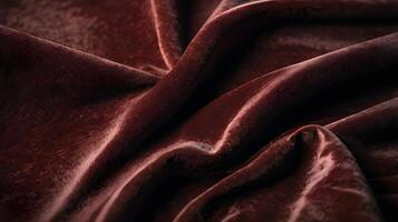 A plush, deep-colored velvet fabric displaying gentle light reflections and shadows. photo