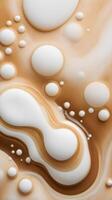 A detailed macro shot of espresso foam, focusing on the creamy texture and tiny, delicate bubbles. photo