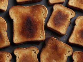A close-up of toast with a perfectly crisp texture and a subtle burnt brown color. photo