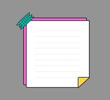 Memo Paper with Pink and Yellow Layers vector