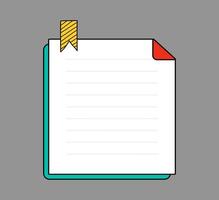 Lined Paper Sheet with Decorative Tape vector