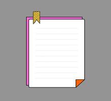 Notebook Page with Colorful Tape vector