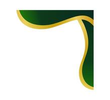 Chic Green Gradient Border with Golden Waves vector