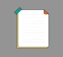 Minimalist Memo Pad with Folded Corner vector