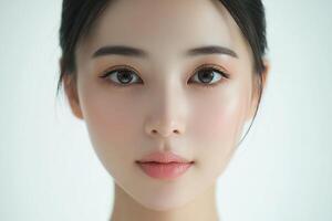 A woman with a beautiful face and a big smile photo