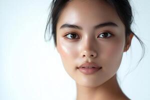 A woman with a beautiful face and makeup photo