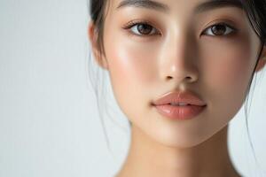 A close up of a woman with a beautiful face photo