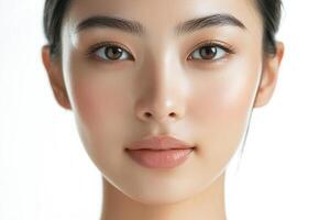 A woman with a beautiful face and a light complexion photo