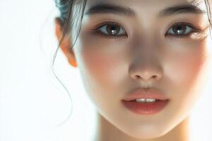 A close up of a woman with a beautiful face photo