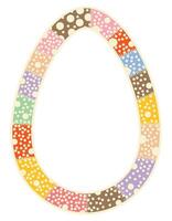 Frame funny colorful polka dots in the shape of an egg in the Easter theme vector
