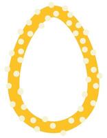 Funny frame in the shape of an egg with imitation pearls in the Easter theme vector