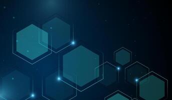 Abstract Technology blue Polygons lins with light effects glow on black background for AI blue light lines on dark background with lighting effect design. vector