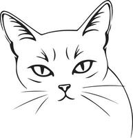 Cat Sitting Line Art Silhouette on White Background, Minimalist Animal Illustration vector