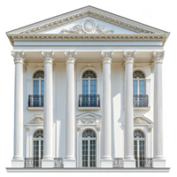A large white building with columns and balconies png