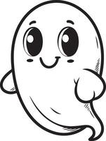A cartoon ghost with big eyes and a smile vector