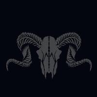 Skull of ram in graving style vector