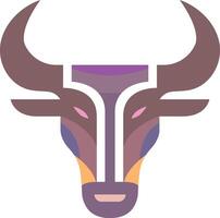 Bold Bull Head Design with Sharp Horns vector