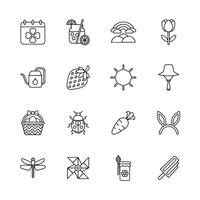 A set of icons for the month of June vector