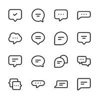 A set of white and black icons that represent different types of conversations vector