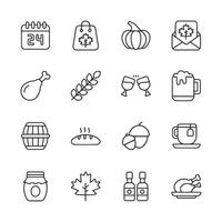 A set of icons for the month of October vector