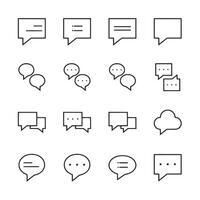 Set of white and black icons of speech bubbles vector