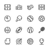 A set of sports icons including a ball, racket, and a soccer ball vector