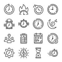 Set of clocks icons in various style vector