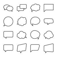 Set of white speech bubbles with different shapes and sizes vector
