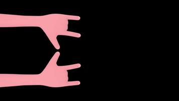 Rock and Roll 3D Hands Animation on Alpha Channel, Loop video