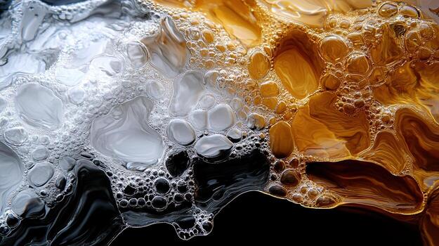 un cerca arriba de un líquido con burbujas foto