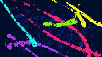Dark abstract background splashed with neon colors all over. vector