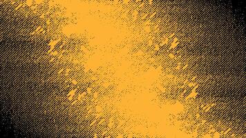 Yellow and black grunge abstract background in halftone style. vector