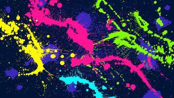 Abstract dark grunge background splashed with multi-colored reflective paint. vector
