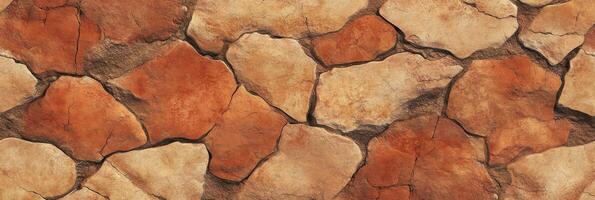 Textured stone wall with weathered surface suitable for rustic backgrounds photo