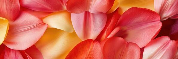 Vibrant red and yellow petals close-up displaying natural textures and patterns photo