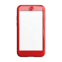 red smartphone with blank screen on a transparent background png