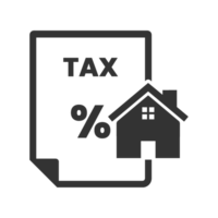 house tax documents icon in dark color and transparent background png