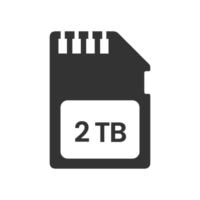 A black and white image of a 2 tb sd card png