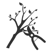 twig scissors icon in dark color and transparent background png