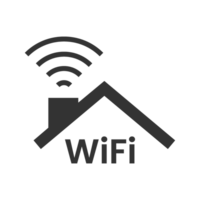 A wifi icon with a house and a wifi symbol png