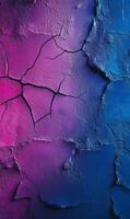 Cracked texture background with vibrant purple and blue gradient color transition photo