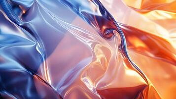 Iridescent fluid abstract with dynamic light and shadow capturing a modern artistic design photo