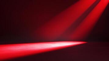 Intense crimson spotlights illuminate an elegant stage floor in a theatrical arrangement photo