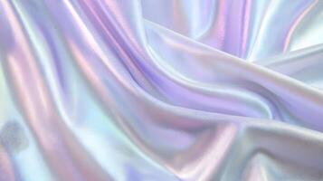 Iridescent fabric with flowing, gentle waves capturing pastel hues and subtle shimmer photo