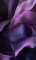 Abstract purple fabric waves, flowing curves and soft light create a visually appealing backdrop photo