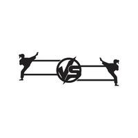 Two people are doing a kick in the air vector