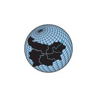 A globe with a map of china on it vector
