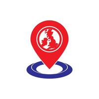 The uk map pin is on a white background vector