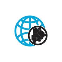 A globe with a map of africa on it vector