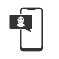 A smartphone with a man in a mask on the screen png
